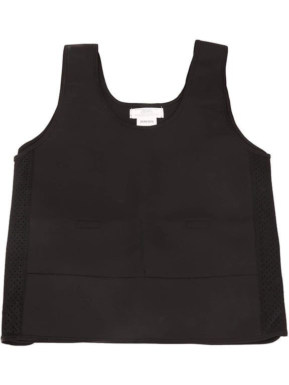 Weighted Compression Vest - Black - Helps with Mood & Attention, Sensory Over Responding, Sensory Seeking, Travel Issues - X-Large