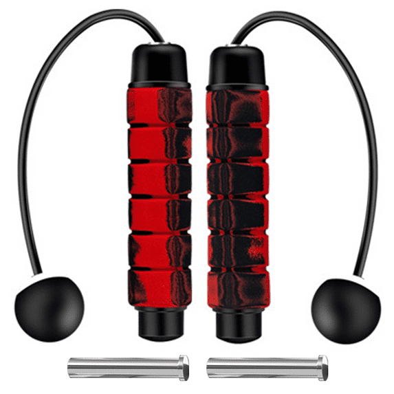 Weighted Cordless Jump Rope For Fitness,Boxing Training,High Speed Rope Skipping For Narrow Space - red+weight