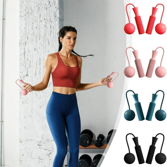 Weighted Cordless Jump Rope Pair | Silent Ropeless Fitness Equipment for Indoor Exercise | Adjustable Weighted Ball Handles | Anti-Slip Foam Grip | PVC | 130g | Home Gym Training