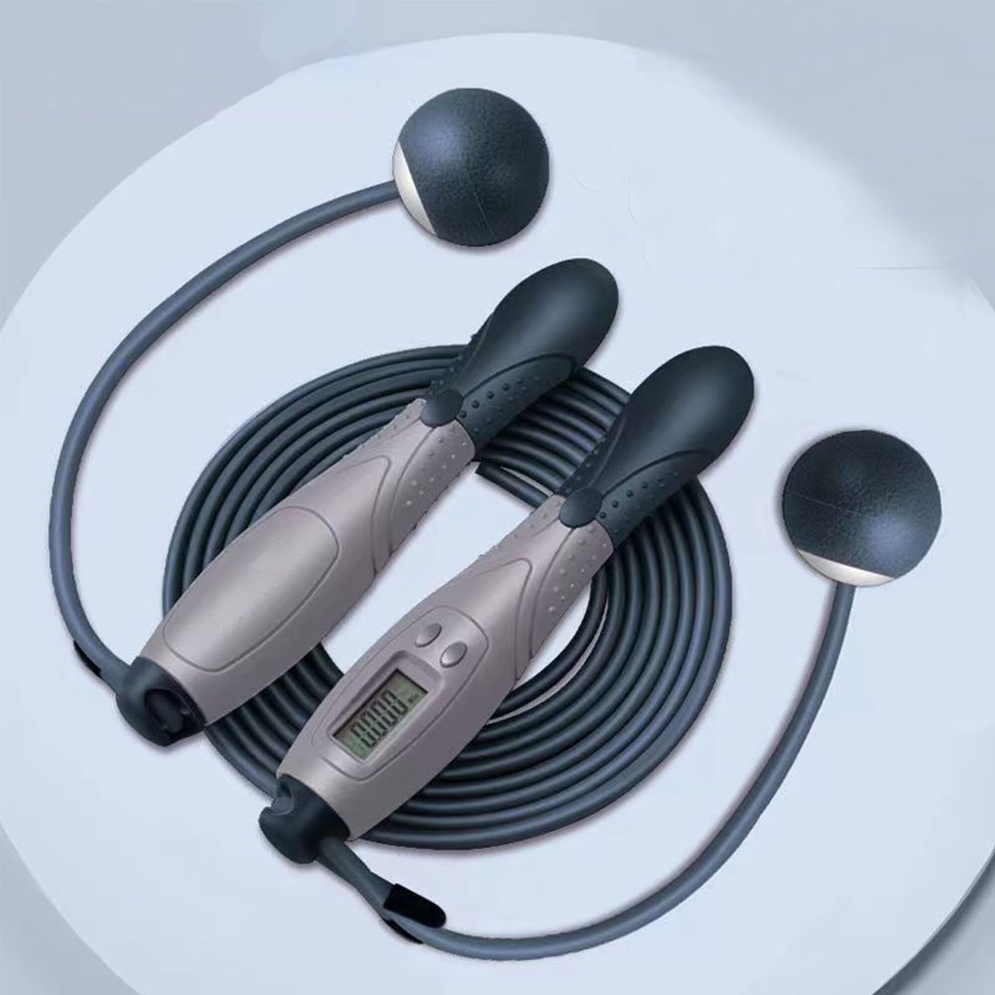 Jumpless Ropes Weighted Cordless Jump Rope with Digital Counter – Adjustable Ropeless ...