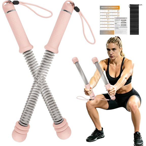 Weighted Cordless  Ropes - Adjustable Resistance Ropeless  Ropes for  Gym with Non-Slip Handle, Portable Low-Noise Fitness Equipment for HIIT & Low- Cardio Workouts ()