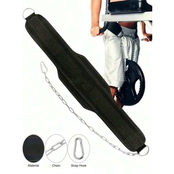 Weighted Dip & Pull-Up Belt with Chain, for Strength Building & Progressive Overload