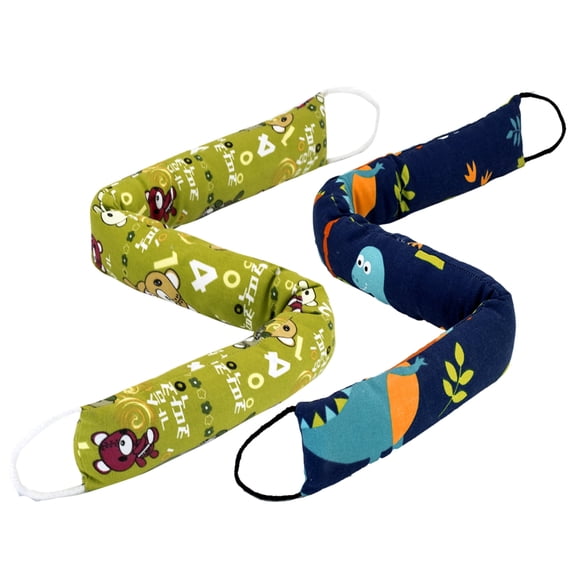 Weighted Door Draft Stopper, 2 Pack 32 Inch Under Door Blocker, Bottom of Door Window Air Noise Light Gap Filler, Saving Energy Cartoon Print Canvas Cotton 2.2Lb