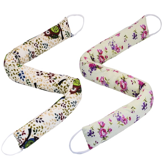 Weighted Door Draft Stopper, 2 Pack 32 Inch Under Door Blocker, Bottom of Door Window Air Noise Light Gap Filler, Saving Energy Cartoon Print Canvas Cotton 2.2Lb
