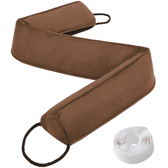 Weighted Door Draft Stopper for Front Door, Easy to Use Heavy 38 Inch Door Bottom Winter Cold Air Draft Blocker, for Exterior, Apartment, Back Door, Fits Door Gap Up to 3”, 2.2lb,Brown