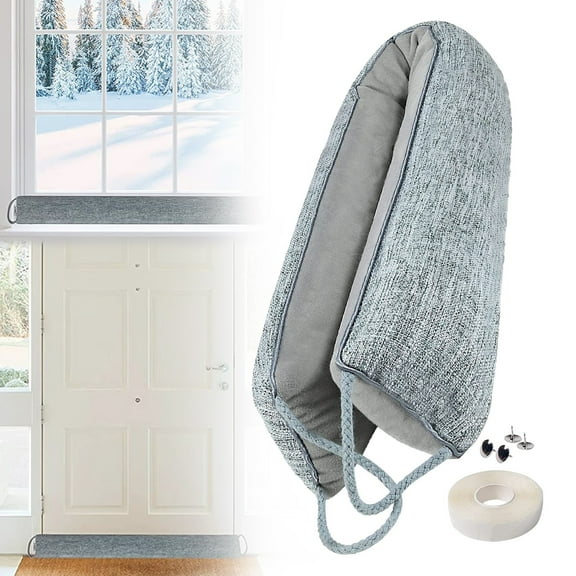 Weighted Door Draft Stopper - Triangular Gap Filler Blocks Bottom Up to 3”, Under Door Draft Blocker Reduce Hot Cold Air Wind Noise for Easy Install, Save Energy, Home Room Essentials, 36”Gray