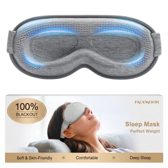 FACEMOON Weighted Eye Mask for Sleep - 3D Contoured, Memory Foam, Gray ...