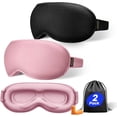 thumbnail image 1 of Weighted Eye Mask for Sleeping 2 Pack, Blackout Sleep Mask for Women and Men, Gentle Pressure, Memory Foam, Black and Pink, 1 of 1