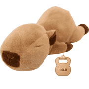 Weighted & Heated Capybara Stuffed Animal, 13.8 Inch Lying Plush Toy with Flaxseed Filling, Soft Capybara Weighted Pillow, Cozy Gift for Kids Adults 1.5lb