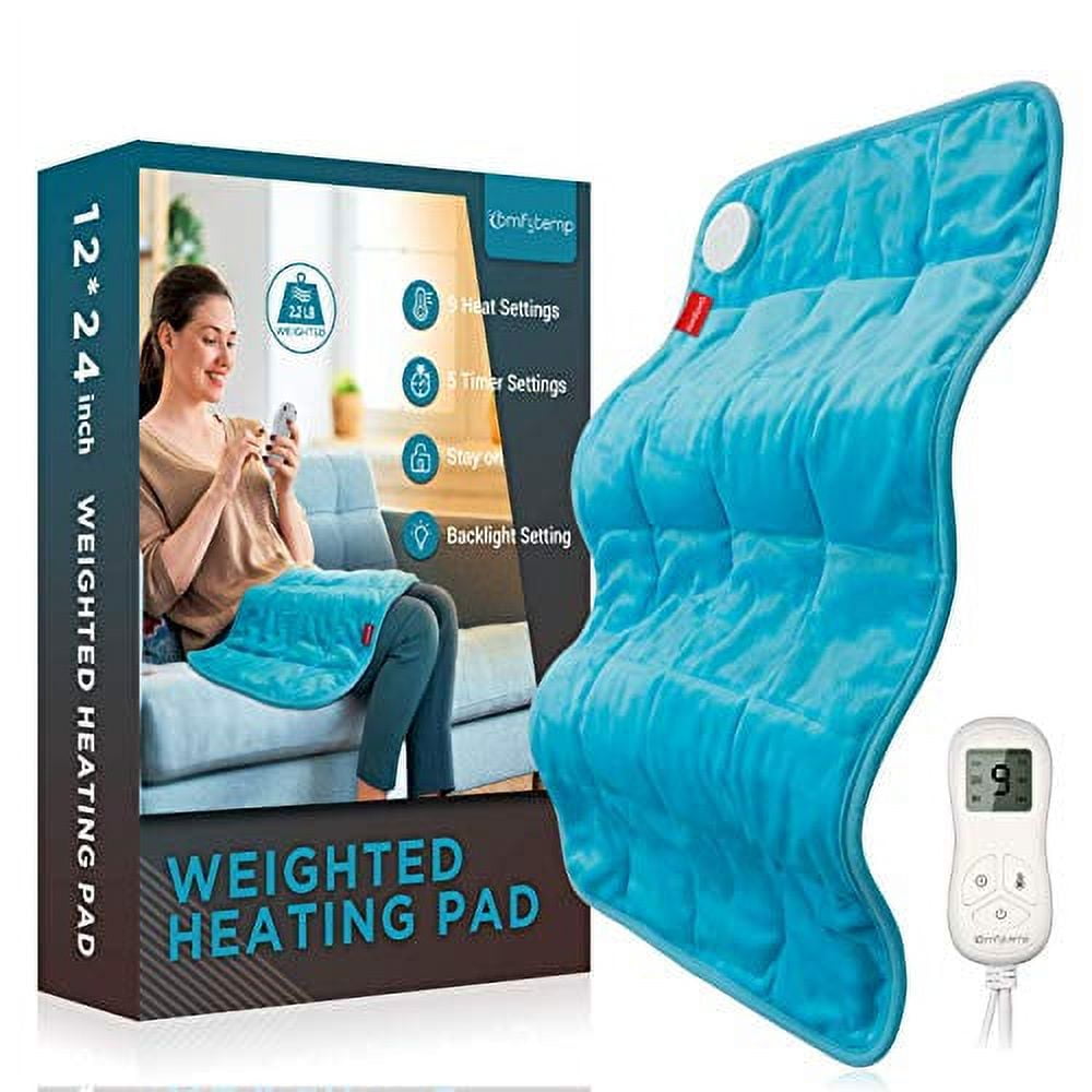 Weighted Heating Pad, Comfytemp 12x 24" Electric Heating Pad for Back