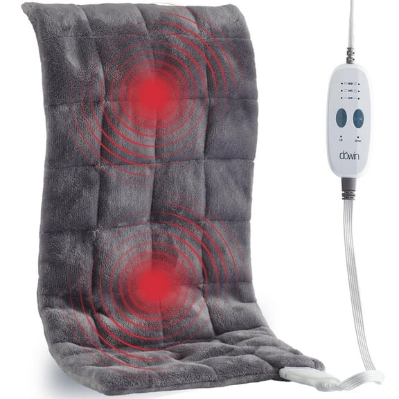 Weighted Electric Heating Pad with Massage, 3 Heat Levels & 3 Vibration Settings for Back Pain, Neck and Shoulders
