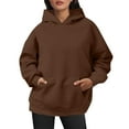 thumbnail image 1 of Weighted Hoodie Summer Fall Plus Size Pullover Hoodies For Women Long Sleeve Crew Neck Sweatshirts Casual Oversized Trendy Tops Women Sweatshirts With Pocket, 1 of 4