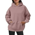 thumbnail image 1 of Weighted Hoodie Summer Fall Plus Size Pullover Hoodies For Women Long Sleeve Crew Neck Sweatshirts Casual Oversized Trendy Tops Women Sweatshirts With Pocket, 1 of 4