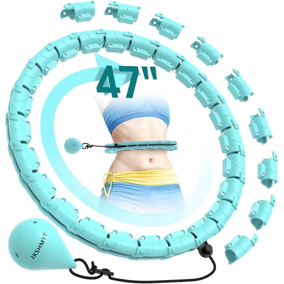 Weighted Hula Circle Hoops for Adults Weight Loss, Infinity Fitness Hoop Plus Size 47 Inch, 24 Detachable Links, Exercise Hoop Suitable for Women and Beginners WWSOGQH