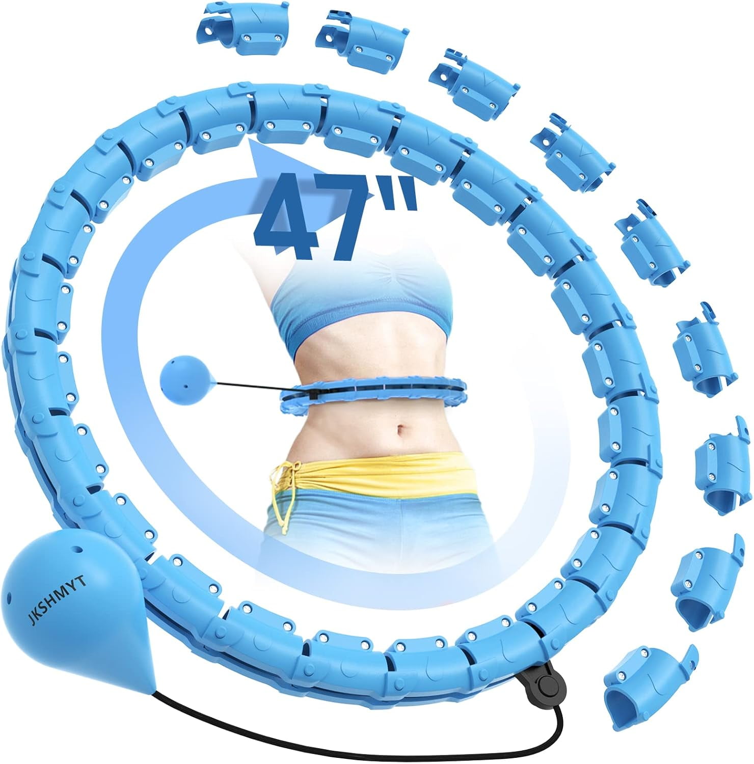 Buqiuy Hula Hoop Für Erwachsene Zum Abnehmen – Figur-8 Widerstandsband-Set, 3 Stärken (9-18 Kg)