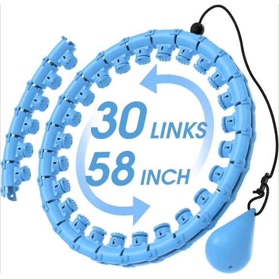 Weighted Hula Circle Hoops for Adults Weight Loss, Infinity Fit Hoop Plus Size, 30 Detachable Links, Exercise Hoop for Women and Beginners