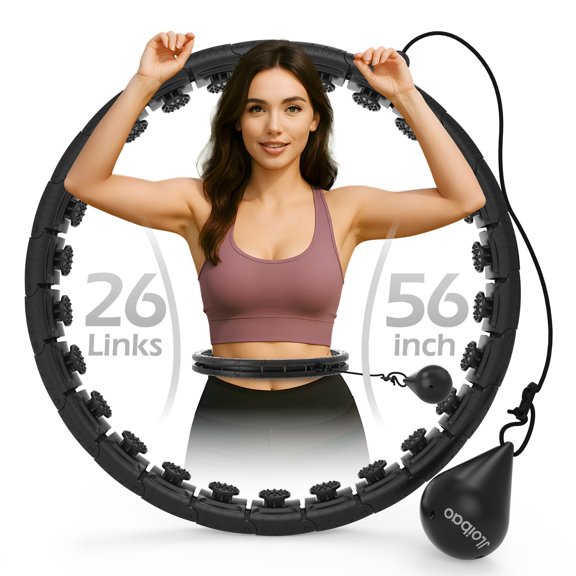 Weighted Hula Circle with 26/32 Links(56-66 Inch) for Adults Weight Loss, Infinity Fitness Hoop Plus Size, for Women Smart Exercise Equipment WWSOGQH