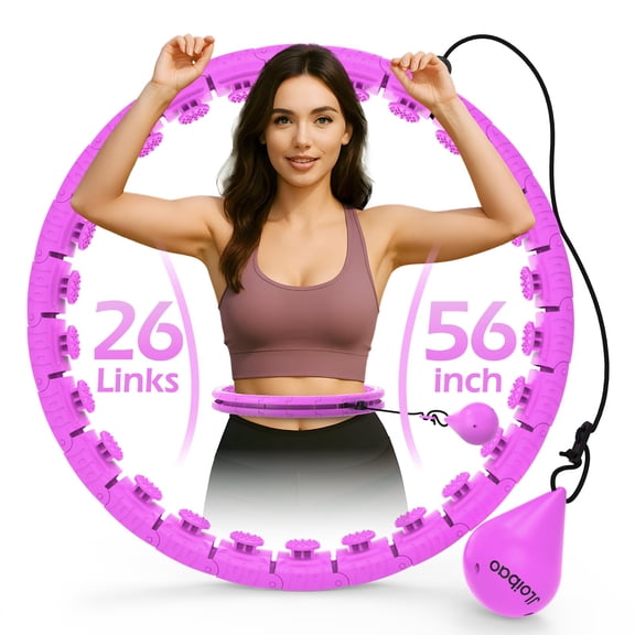 Weighted Hula Circle with 26/32 Links(56-66 Inch) for Adults Weight Loss, Infinity Fitness Hoop Plus Size, for Women Smart Exercise Equipment WWSOGQH