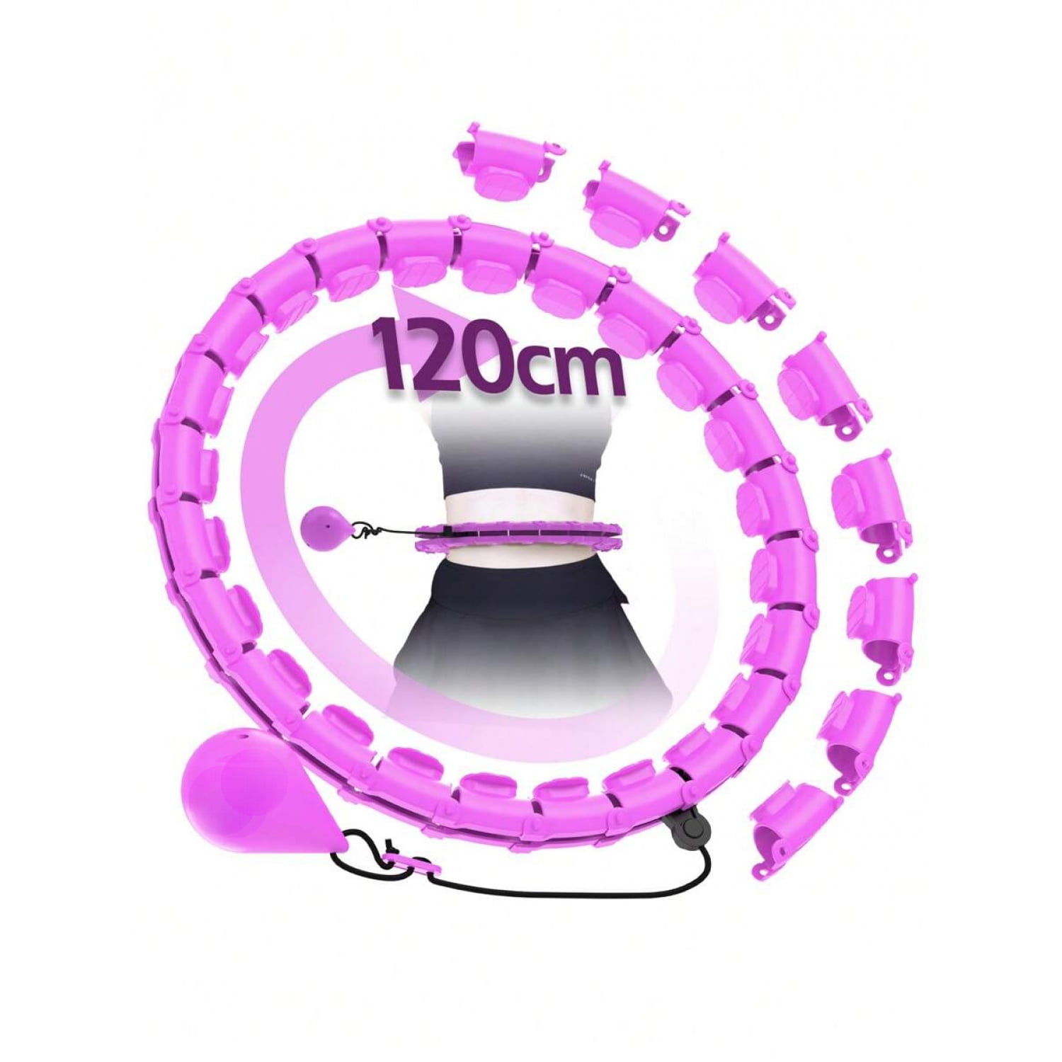 Weighted Hula Hoop,Smart Hula Hoop with Weight Ball 24 Knots