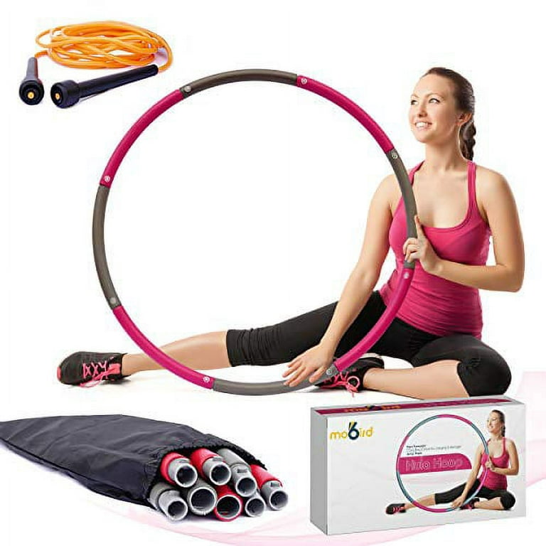 Exercise Fitness Hula Hoop for Adults - 2lbs - Detachable Weighted Hoops,  Premium Quality and Soft Padding