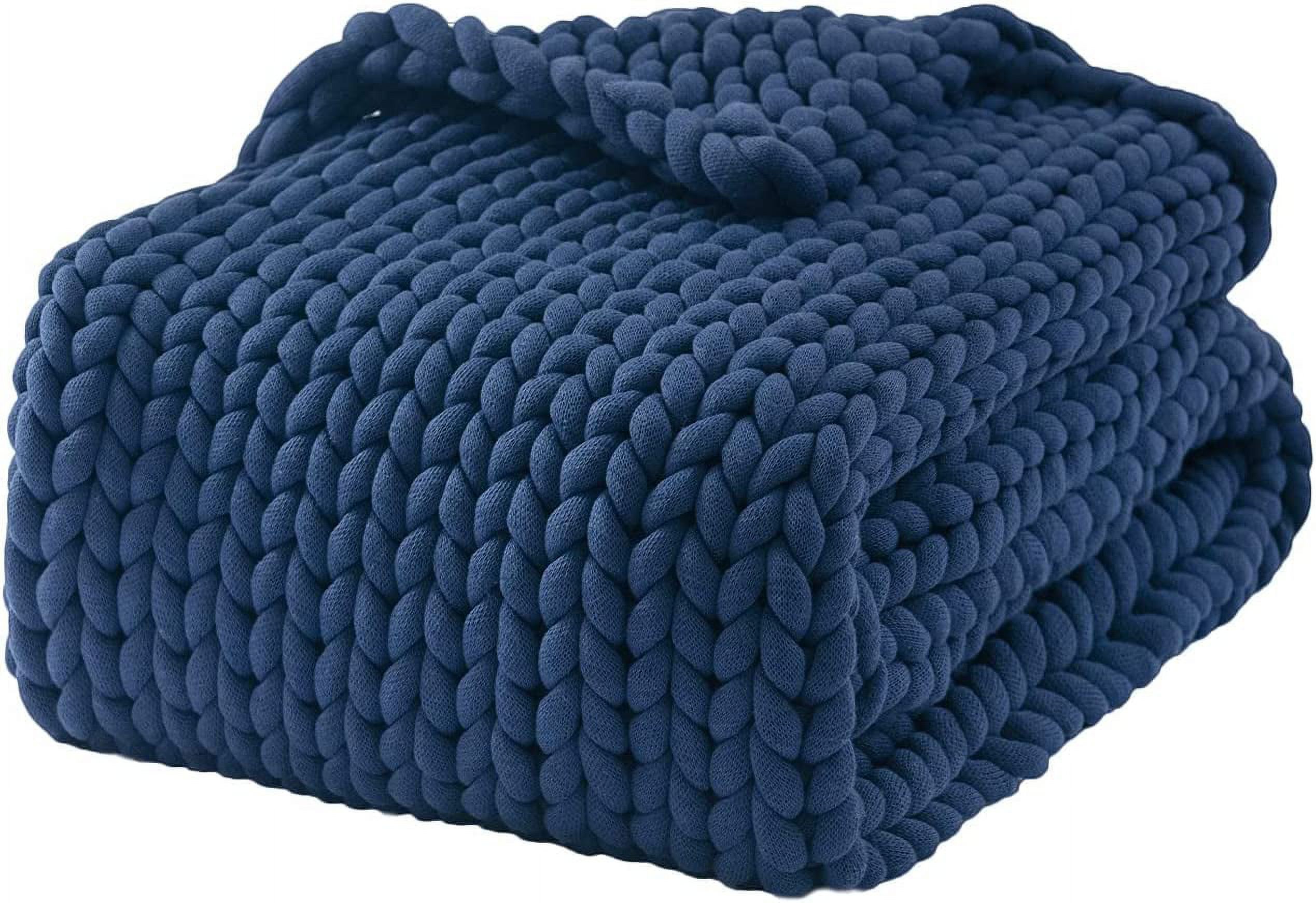 Weighted Idea Knit Weighted Blanket Queen Size (60" x80" 15lbs Light Grey) Handmade Throw