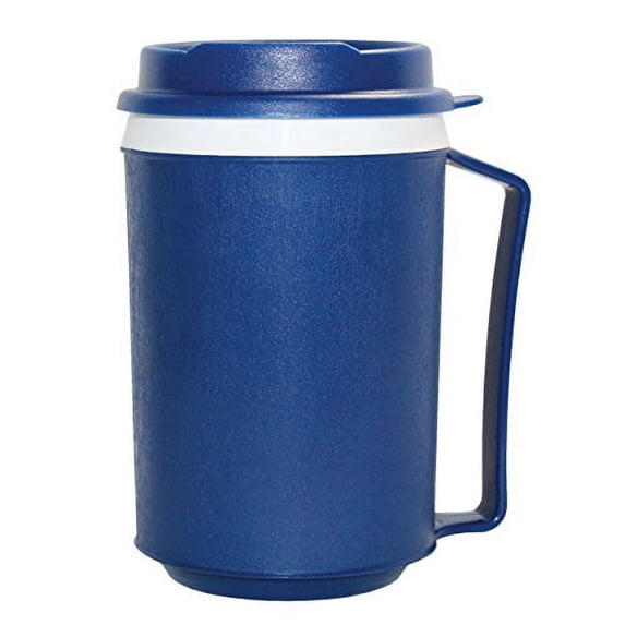 Weighted Insulated Plastic Mug With Snap-On Lid, 12 oz Capacity, Durable Construction, Top-Rack Dishwasher Safe