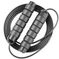thumbnail image 1 of Weighted Jump Rope - For fitness , cardio, boxing , endurance training, Jumping Exercise. - black, 1 of 5