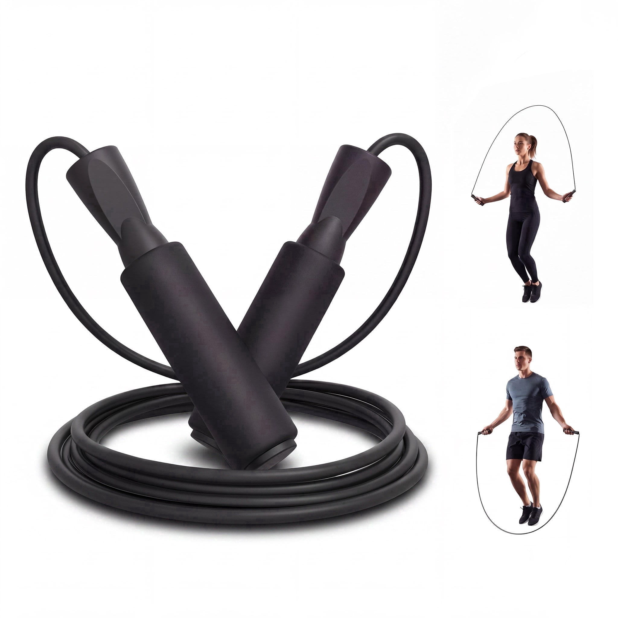 Jump Rope, Adjustable Jump Ropes Skipping Rope 2 Pack 110.24 in Tangle-Free Ball Bearings Home Gym Workout Women and Men