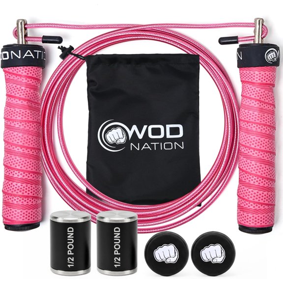 Weighted Jump Rope for Men & Women, 1LB Adjustable Heavy Speed Rope with Removable Handle Weights, Dual Cables for Cross Training, Boxing, Cardio & Home Workouts Durable Adult Fitness Jump Rope - Pin