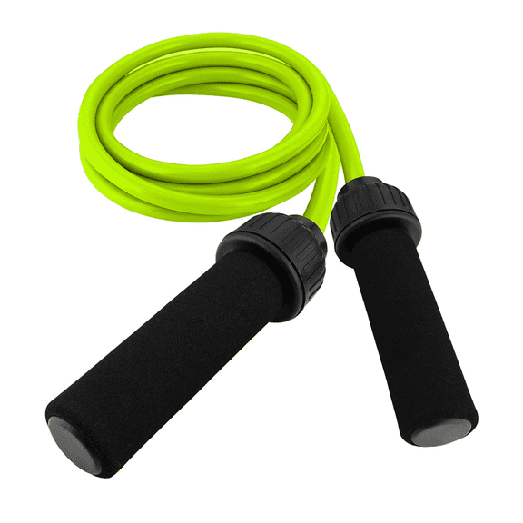 Weighted Jump Rope With Cushioned Foam Grip Handles For Fitness Workouts And Strength Training - light green
