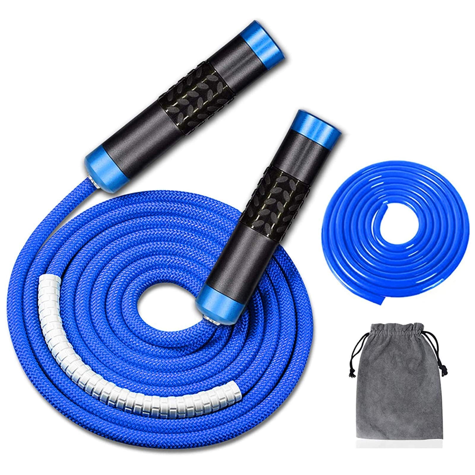 Weighted Jump Rope for Workout Fitness(1LB), Tangle-Free Ball Bearing ...