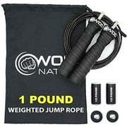 Weighted Jump Rope for Women & Men - 1 Pound 1LB Adjustable Heavy Speed Jump Rope Handles with Removable Weights, Cross Training, Boxing.