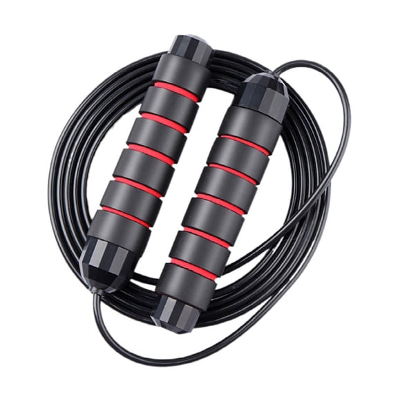 Weighted Jump Rope for Workout Fitness, Tangle-Free Rapid Speed Skipping Rope for MMA Boxing Weight-loss,red black,red black,F36492
