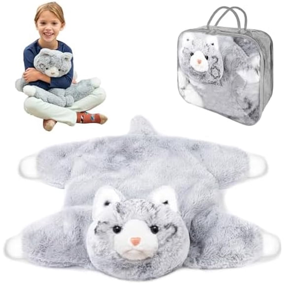Weighted Lap Cat for Kids | Calming & Comforting | Weighted Lap Animal | Cat | Sensory Weighted Animals | Weighted Lap Blanket for Sensory Disorder | Carrying Bag Included | 5 Lbs$$Office