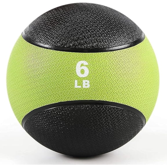 Weighted Medicine Ball - Non-Slip Rubber Shell & Dual Texture Grip - Workout Exercise Ball for Core Strength, Balance Training, Coordination Fitness - Multiple Weights & Colors