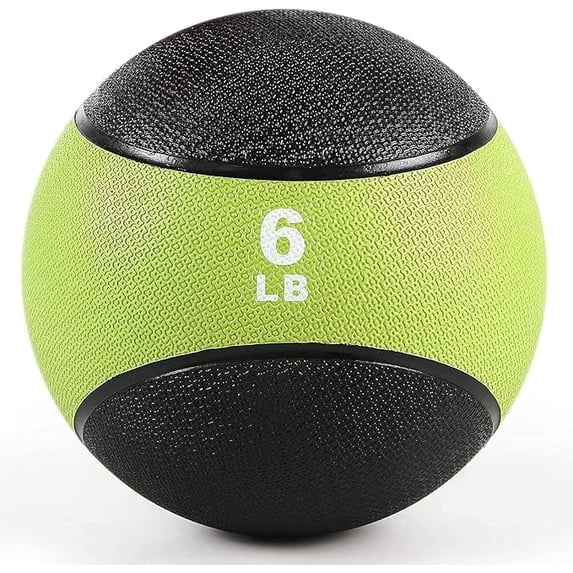 Weighted Medicine Ball - Non-Slip Rubber Shell & Dual Texture Grip - Workout Exercise Ball for Core Strength, Balance Training, Coordination Fitness - Multiple Weights & Colors