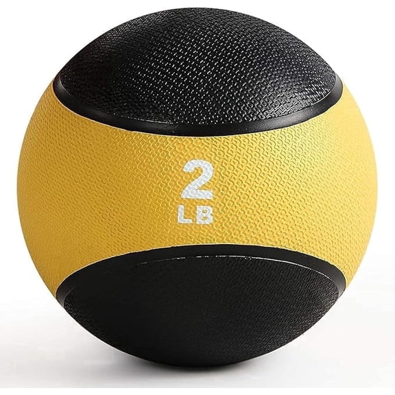 Weighted Medicine Ball - Non-Slip Rubber Shell & Dual Texture Grip - Workout Exercise Ball for Core Strength, Balance Training, Coordination Fitness - Multiple Weights & Colors