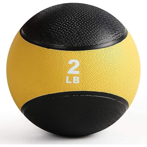 Weighted Medicine Ball - Non-Slip Rubber Shell & Dual Texture Grip - Workout Exercise Ball for Core Strength, Balance Training, Coordination Fitness - Multiple Weights & Colors