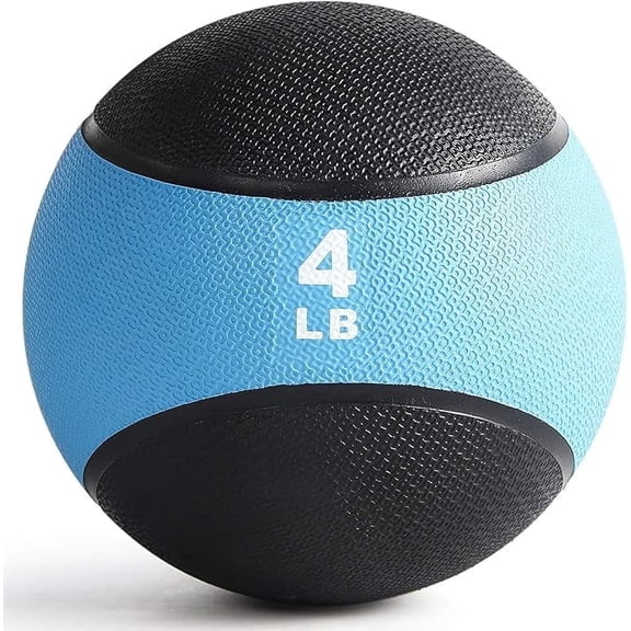 Weighted Medicine Ball - Non-Slip Rubber Shell & Dual Texture Grip - Workout Exercise Ball for Core Strength, Balance Training, Coordination Fitness - Multiple Weights & Colors