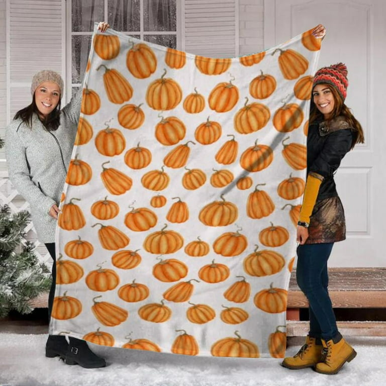 Weighted Blanket Thanksgiving Pumpkin Maple Leaf Printed Flannel Fall Blanket Decorative Couch Sofa Travel Lap Bed Throw Blanket Walmart