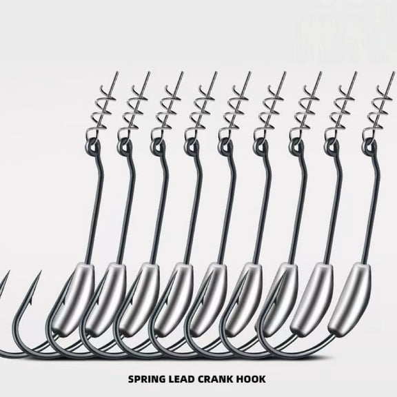 Weighted Offset Shank Fishing Hooks 4.2g Black Nickel Barbed Single Hook for Texas Rig Sea Fishing Saltwater Freshwater Heavy Duty Tackle Silver