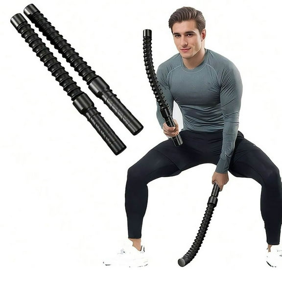 Weighted Ropeless Battle Ropes, Heavy Duty Workout Rope for Home Gym with Training Poster, Portable Arm Exerciser Rope for Strength Building, HIIT and Low-Impact Aerobic Training for Men & Women