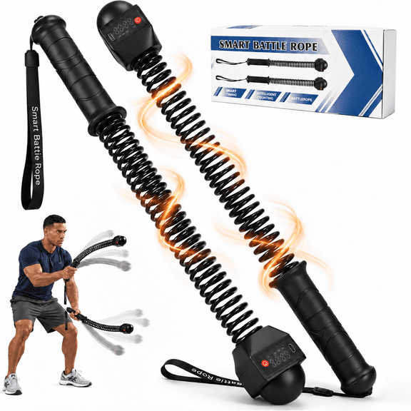 KOYMISKU Smart Ropeless Battle Ropes, 18.5 in Cordless Battle Ropes for Home Gym, Black