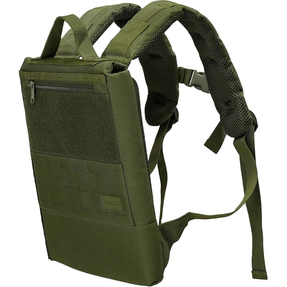 Weighted Rucking Backpack with Side-Loading Design for Walking Running and Training  Green, Large, Daypack Style, 2-Liter Capacity, Lightweight 600D Polyester