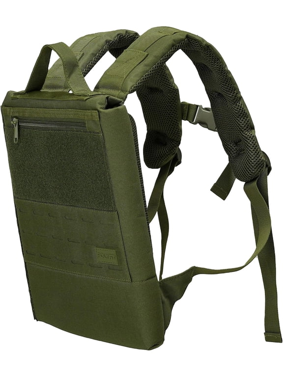 Weighted Rucking Backpack with Side-Loading Design for Walking Running and Training Green, Large, Daypack Style, 2-Liter Capacity, Lightweight 600D Polyester