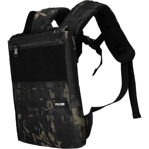 Weighted Rucking Backpack with Side-Loading Design for Walking Running and Training Black Camo, Large, 2L, 40 lb Capacity