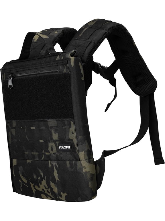 Weighted Rucking Backpack with Side-Loading Design for Walking Running and Training Black Camo, Large, 2L, 40 lb Capacity