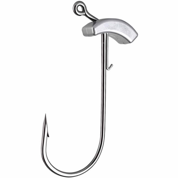Weighted Sea Urchin Bait Hooks, 12-Pack with Barbed Bait Keeper & Storage Box, 2 Sizes 1/0 & 5/0 for Bass Fishing & Soft Plastics