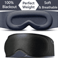 thumbnail image 1 of Weighted Sleep Mask, 100% Blackout Blindfold for Sleeping, Deep 3D Contoured Eye Cups, Soft Memory Foam, Extended Full Coverage Strap for Side Sleeping, Travel, Relaxation, for Women and Men, 1 of 9
