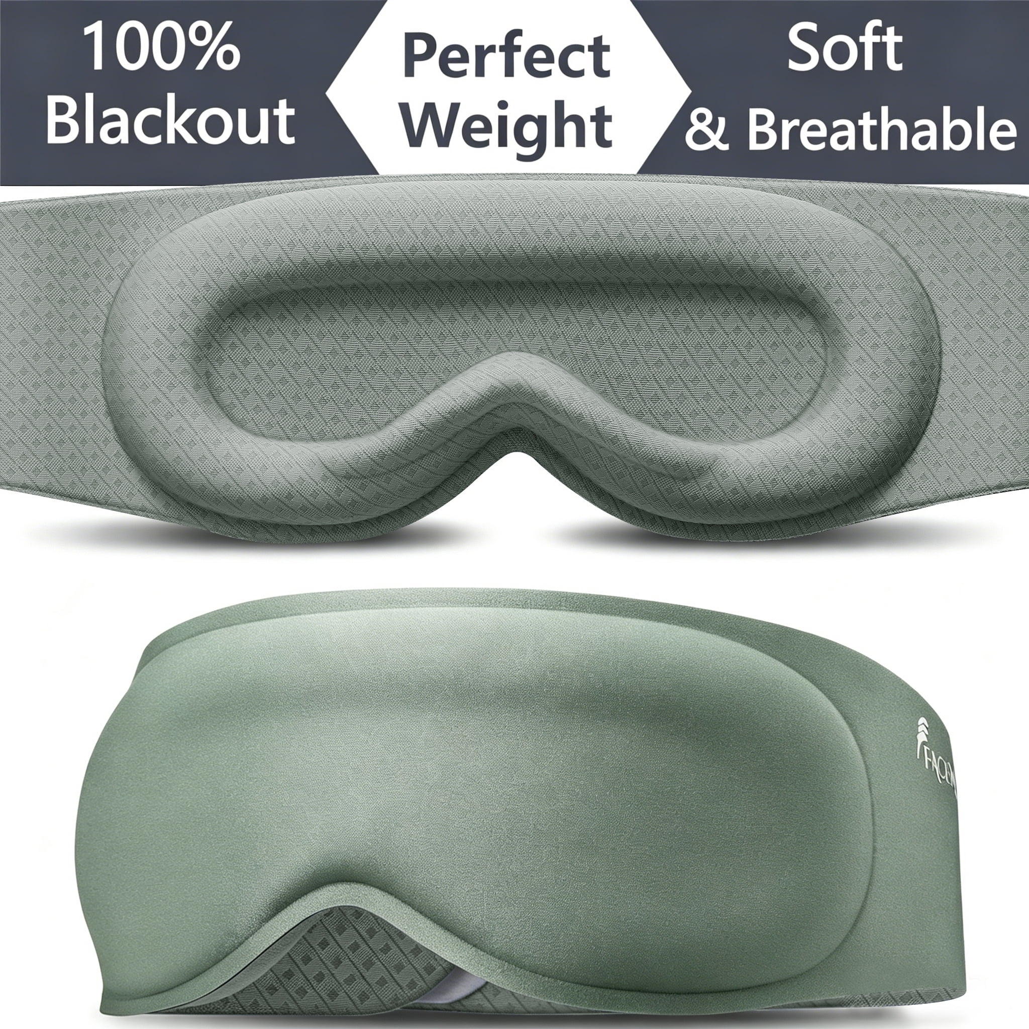 Weighted Sleep Mask, 100% Blackout for Deeper Sleep, 3D Contoured Eye Mask for Sleeping, Zero Eye Pressure, Soft Breathable Fabric, Full Coverage Strap for Home, Travel, Nap, for Women and Men